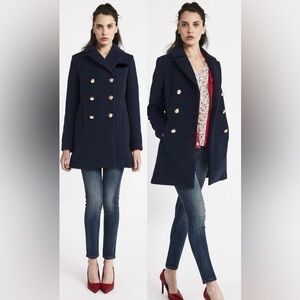 FRESH NEW YORK NAVY BLUE DOUBLE BREASTED PEACOAT XXL